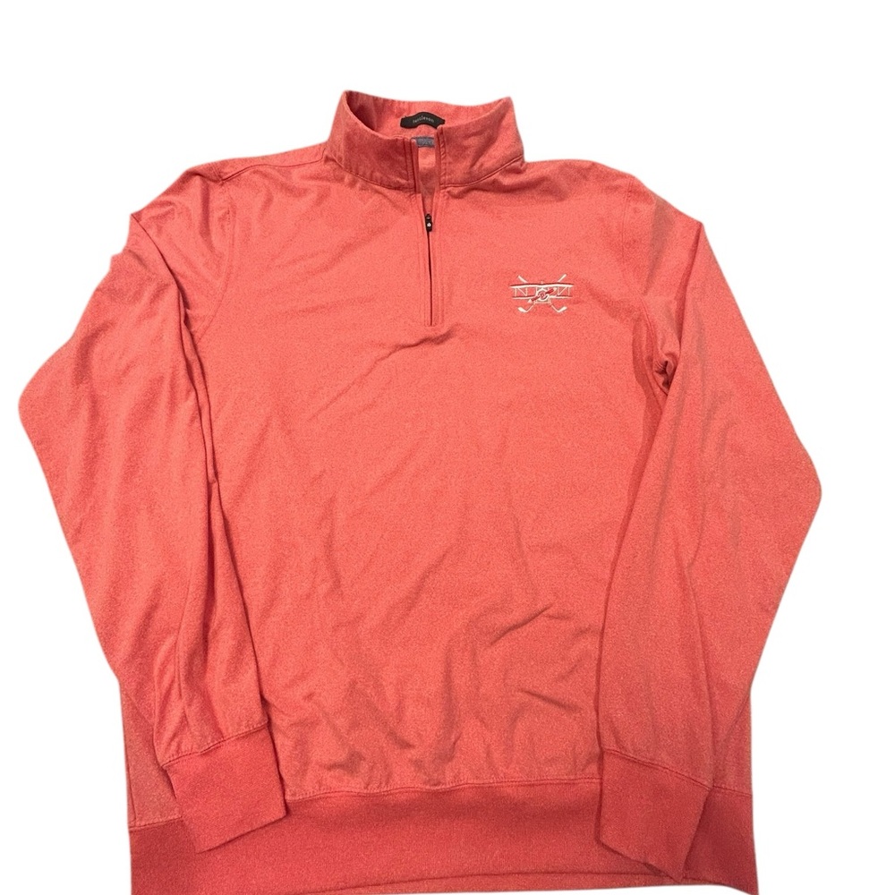 Turtleson Wynn Performance Quarter-Zip Pullover Red Heather M Aviator Golf Logo‎